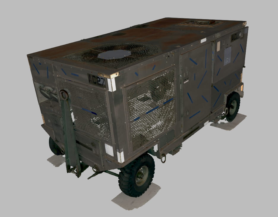 3D laser scan of aircraft service cart