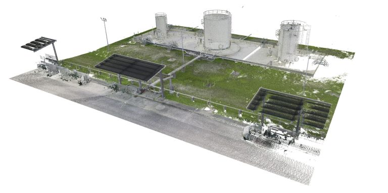 Complete Vertical Gas Tank Plant Point Cloud