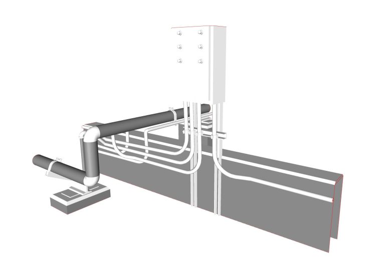 Vertical Gas Tank Conduit 3D Model Back