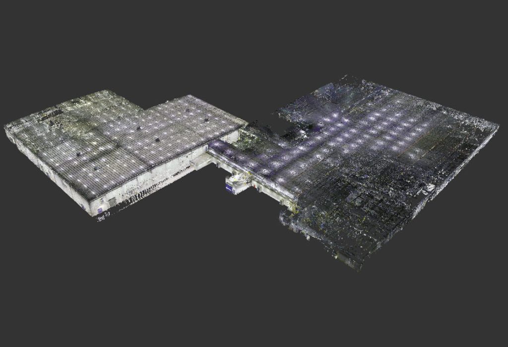 3D laser scan of shampoo factory