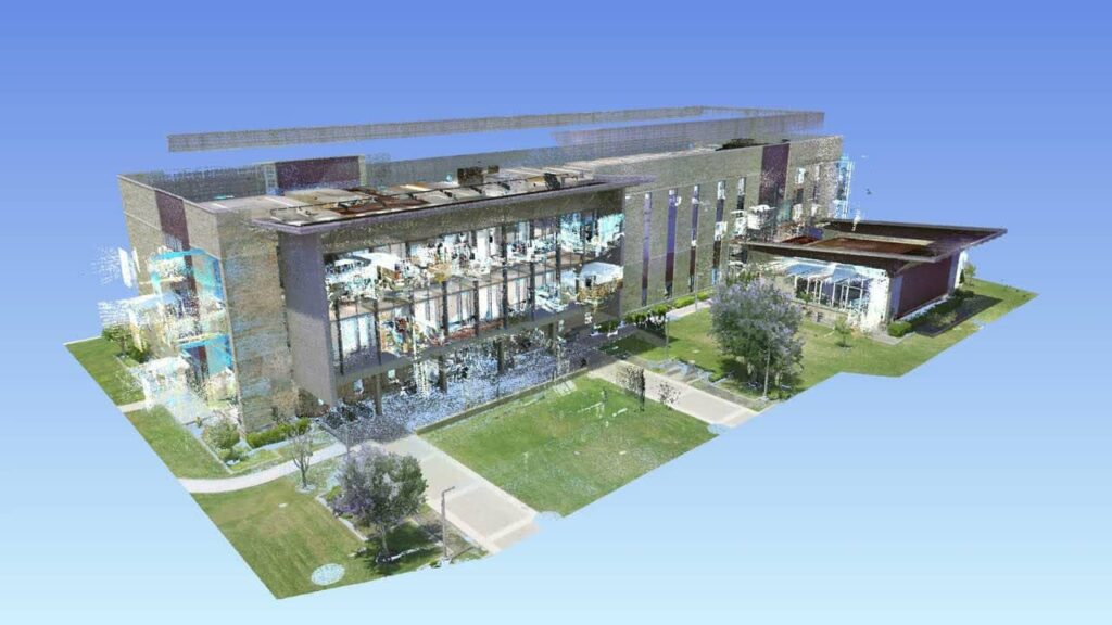 3D Building Scan Color Point Cloud